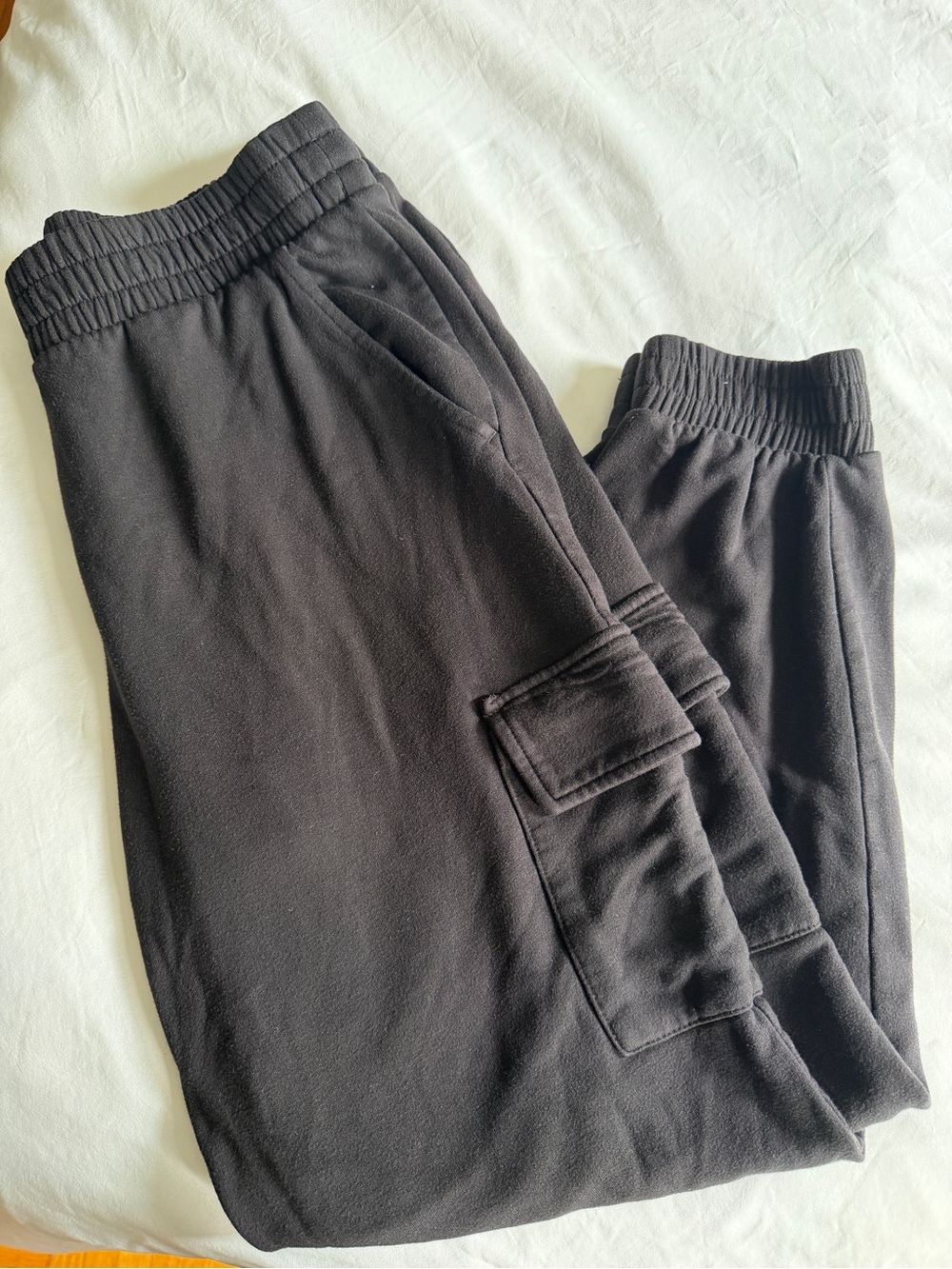 Lou & Grey Black Cargo Sweatpants Size M